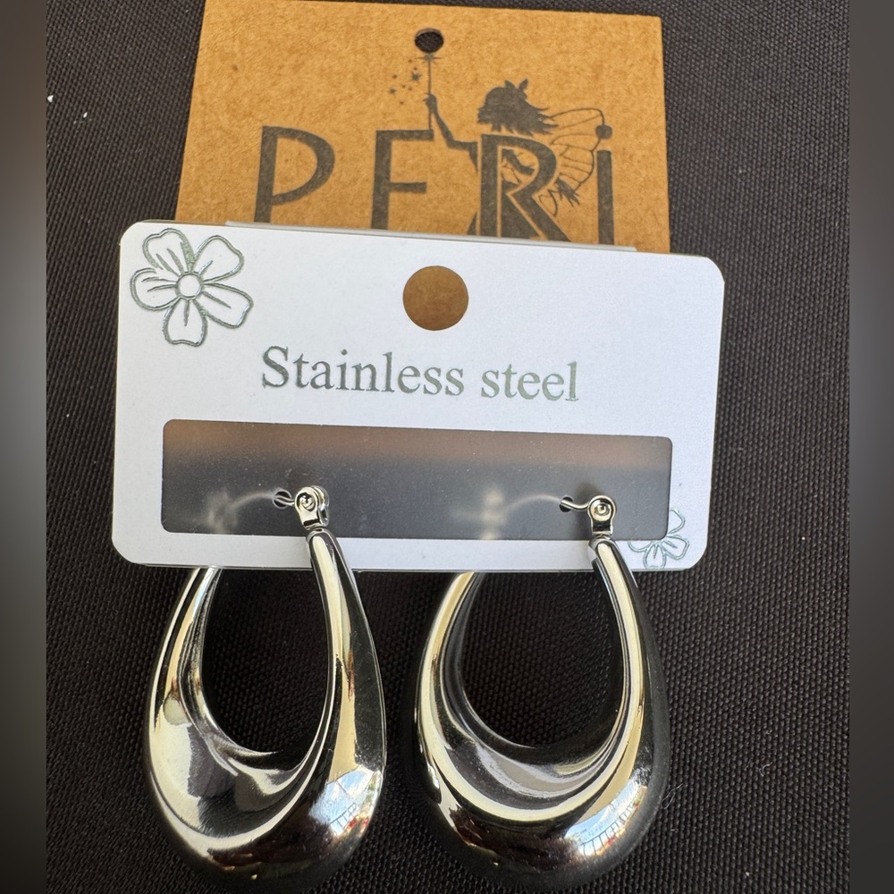PERI’S Stainless Steel Silver Earrings